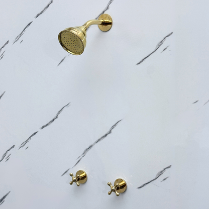 Unlacquered Brass Round Rain Shower System