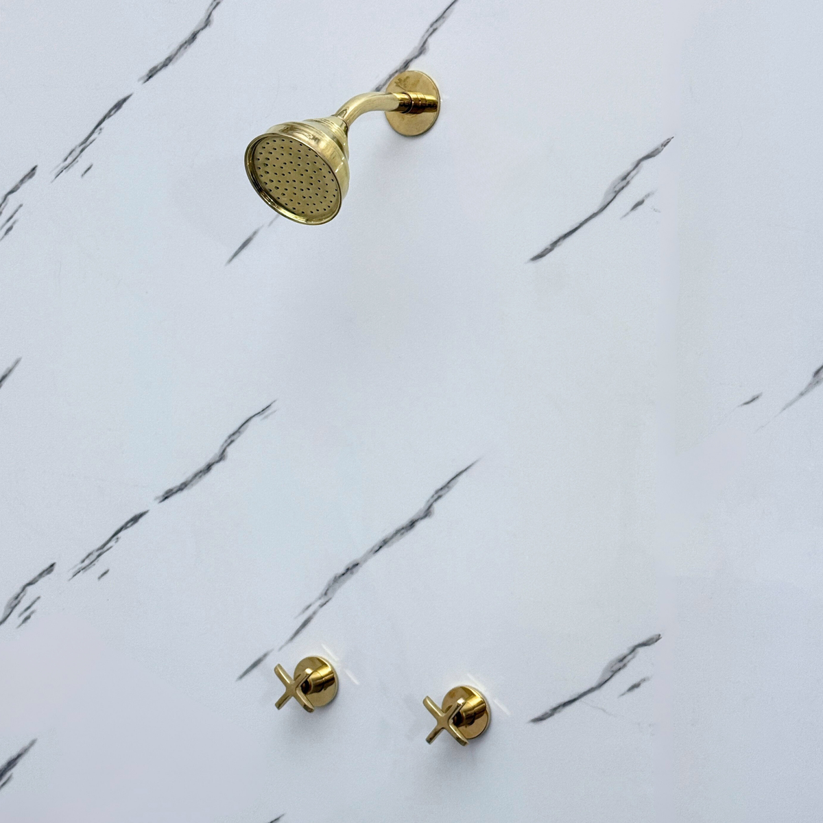 Unlacquered Brass Round Rain Shower System