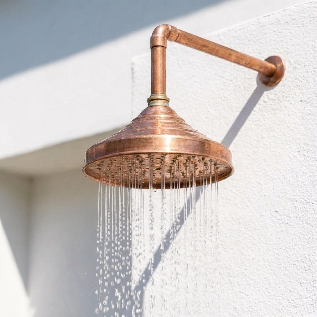Unlacquered Copper Showerhead - Natural Copper Rain Shower Head