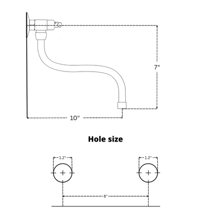 Unlacquered Brass Wall-Mount Faucet with Lever Handles –