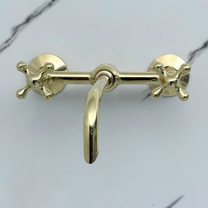 Wall-Mounted Unlacquered Brass Faucet
