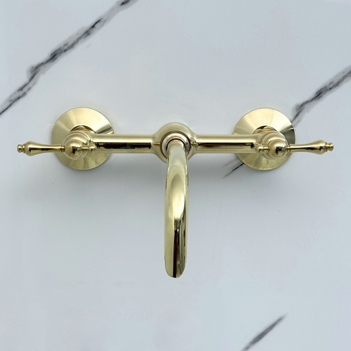 Wall-Mounted Unlacquered Brass Faucet