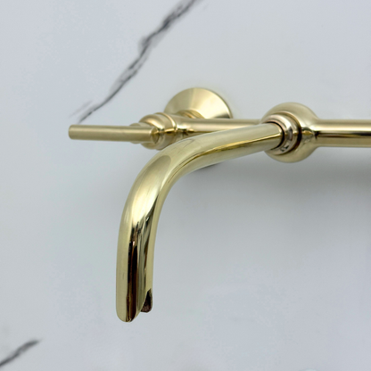 Wall-Mounted Unlacquered Brass Faucet