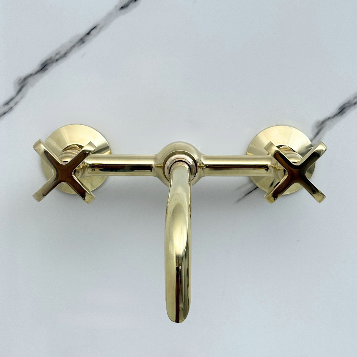 Wall-Mounted Unlacquered Brass Faucet