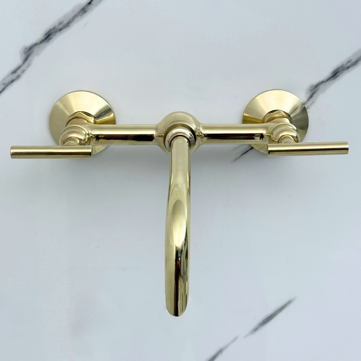 Wall-Mounted Unlacquered Brass Faucet