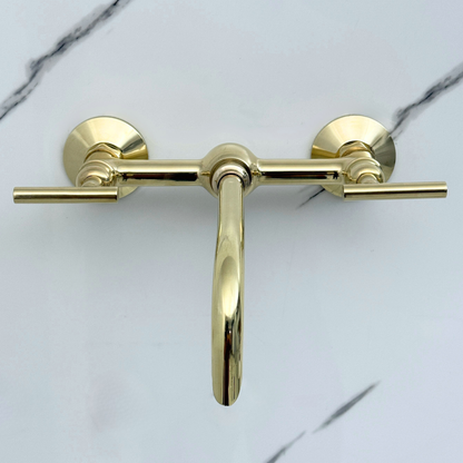 Wall-Mounted Unlacquered Brass Faucet