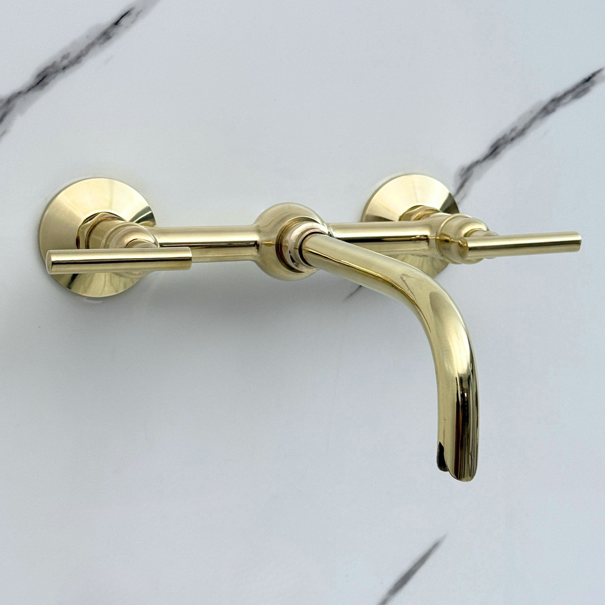 Wall-Mounted Unlacquered Brass Faucet