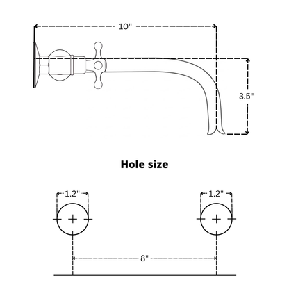Wall-Mounted Unlacquered Brass Faucet