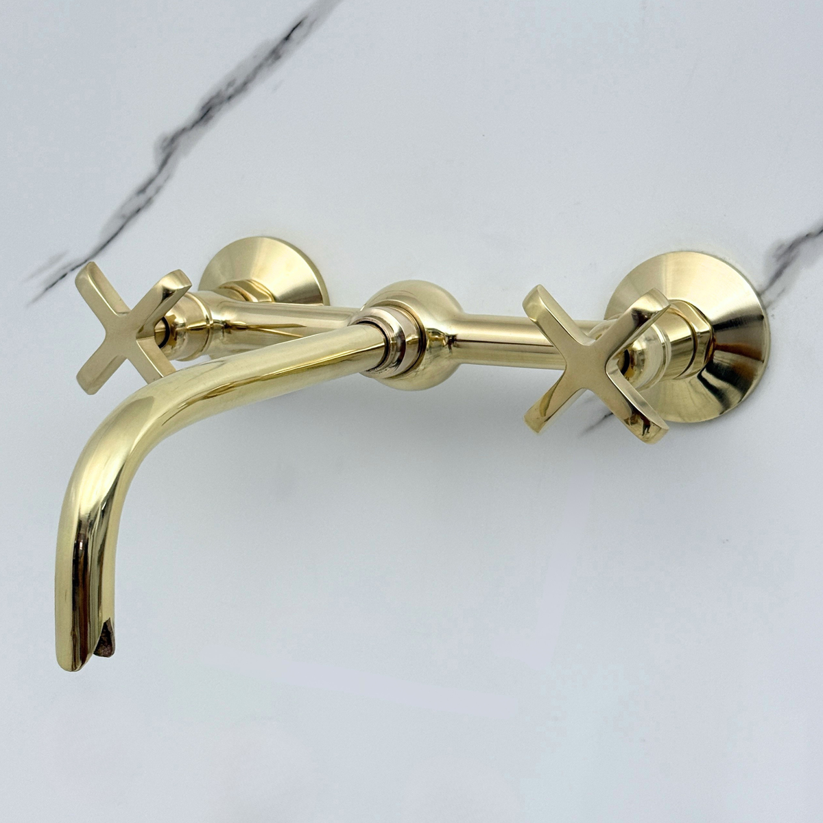 Wall-Mounted Unlacquered Brass Faucet