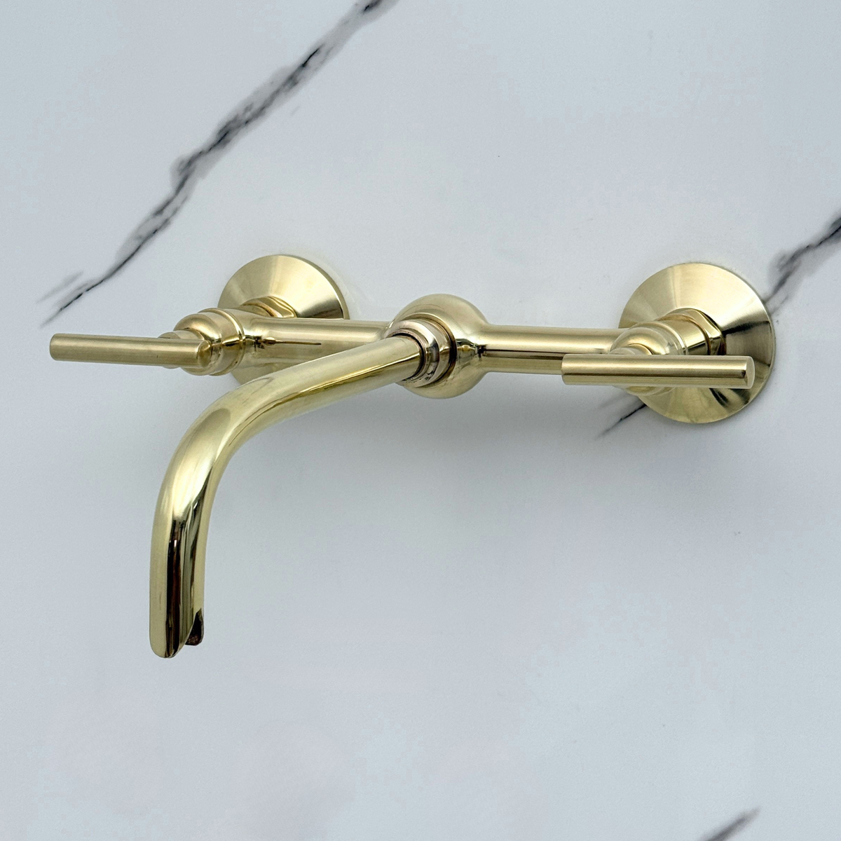 Wall-Mounted Unlacquered Brass Faucet