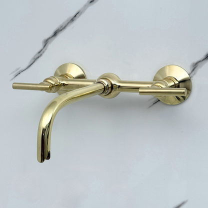 Wall-Mounted Unlacquered Brass Faucet