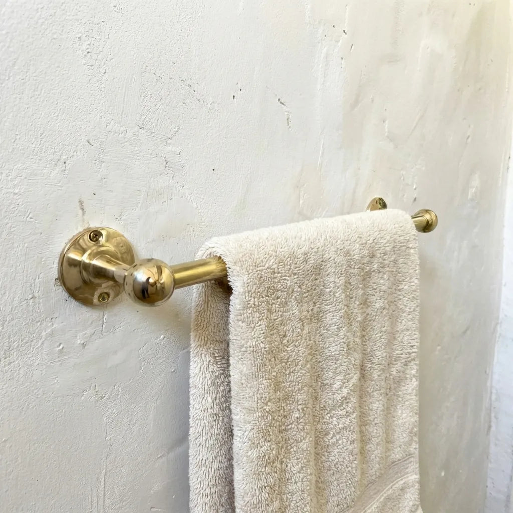 Unlacquered Brass Towel Rail – Wall Mounted Solid Brass Bathroom Towel Bar