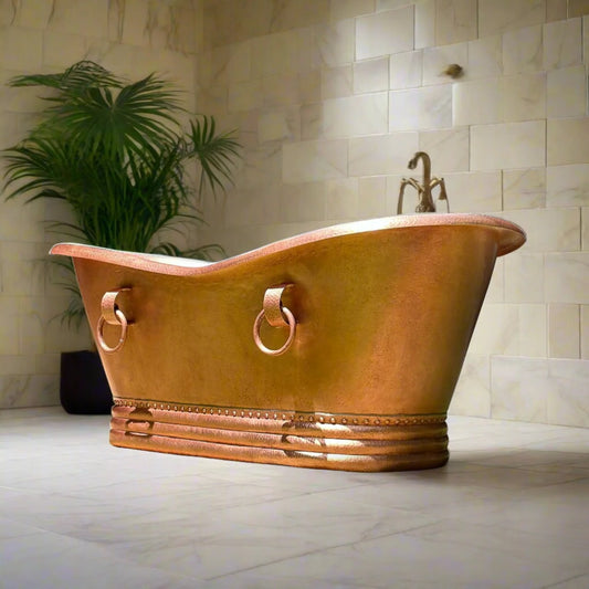 Hammered Copper Bathtub - Solid Hammered Copper Soaking Tub