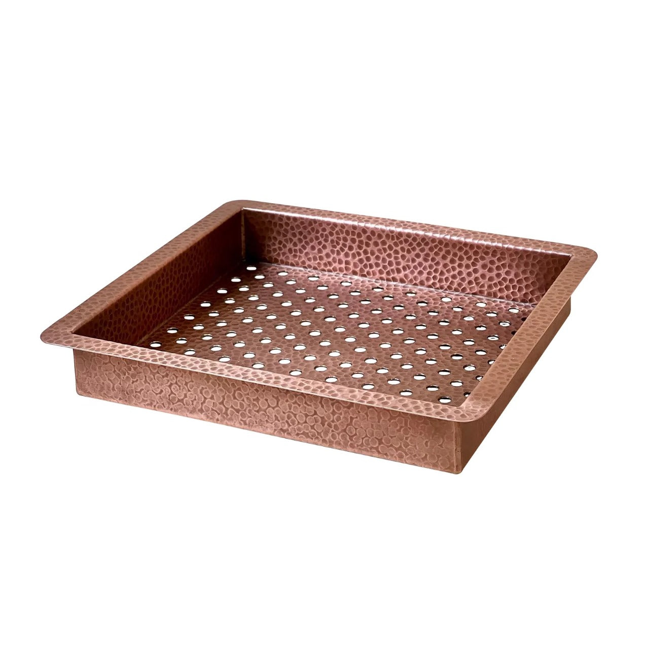 Handmade Copper Double Bowl Farmhouse Sink with Integrated Drainboard – Hammered Finish