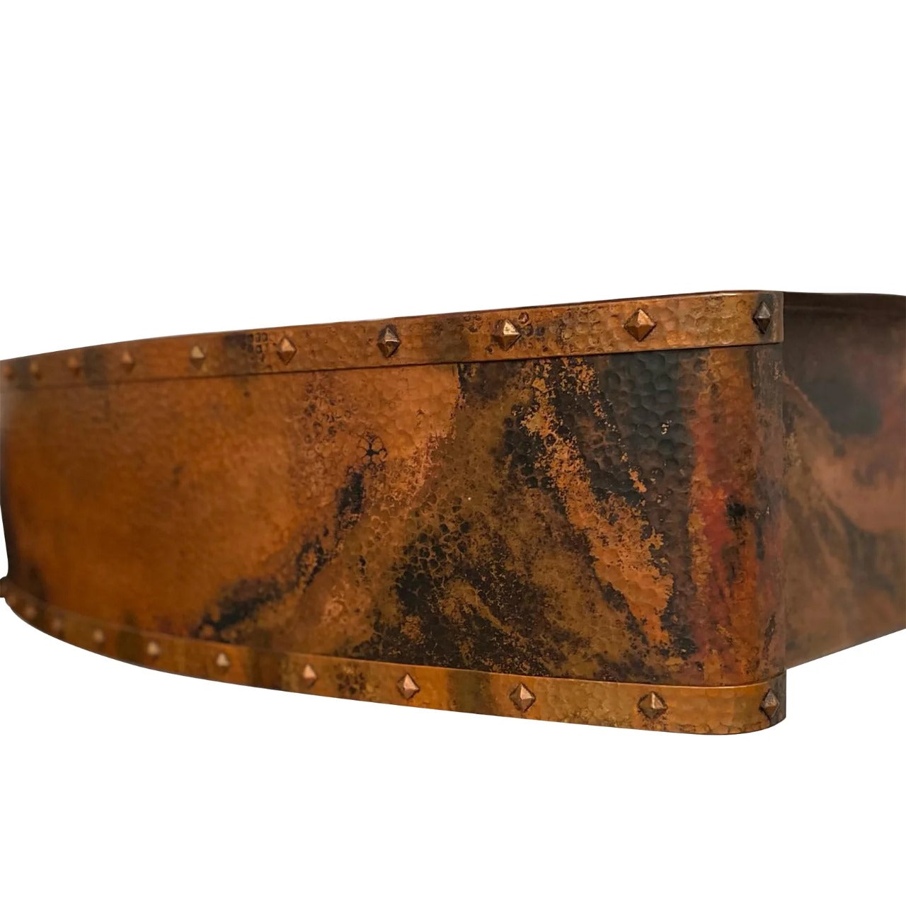 Handmade Copper Double Bowl Farmhouse Sink – Apron Front with Decorative Rivets