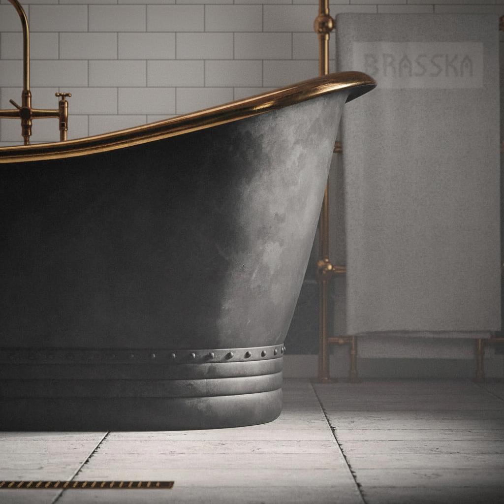 Brasska Signature Bathtub — Elegance in Black & Copper