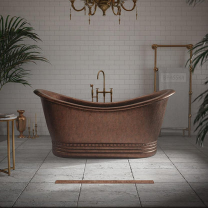 Medium Copper Freestanding Slipper Bathtub