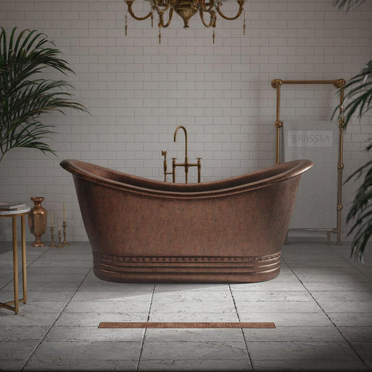 Medium Copper Freestanding Slipper Bathtub