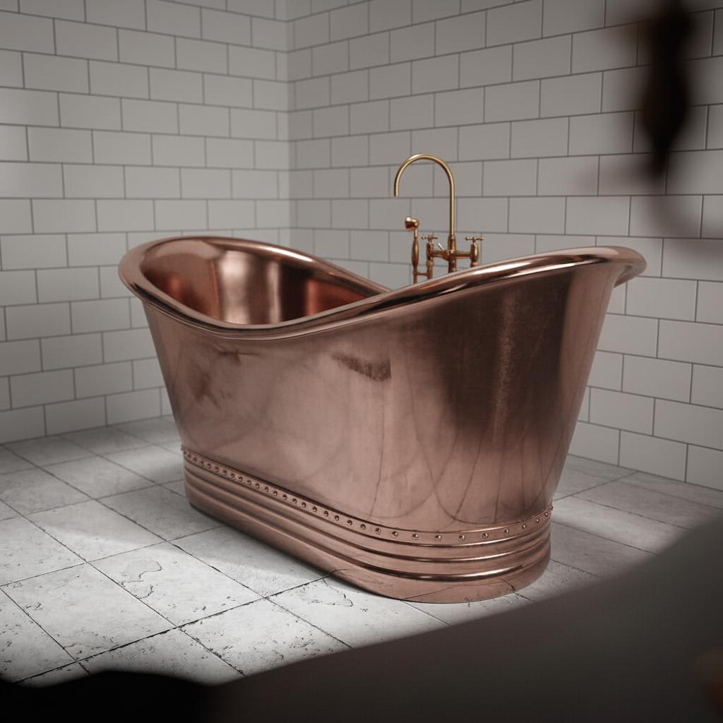 Handcrafted Copper Bathtub – Spa Elegance