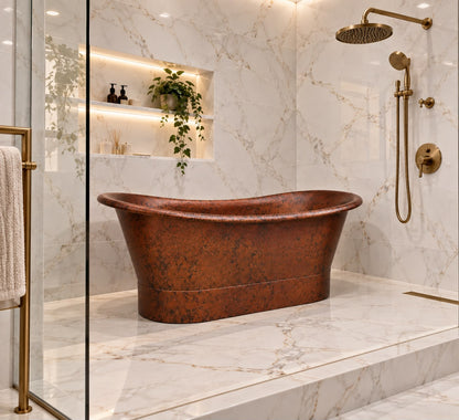 Antique Hammered Copper Bathtub