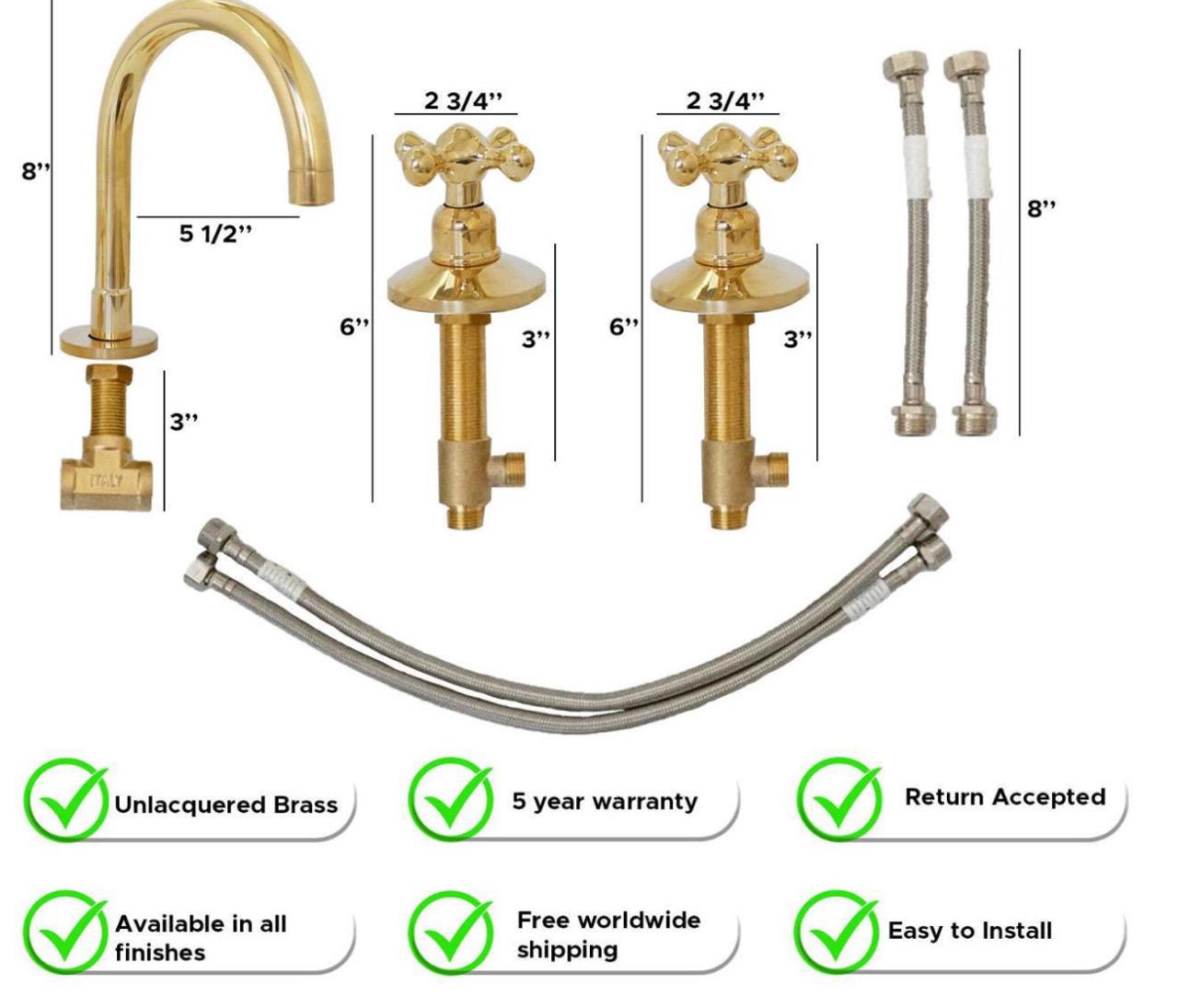 Brasska Handcrafted Brass Faucet