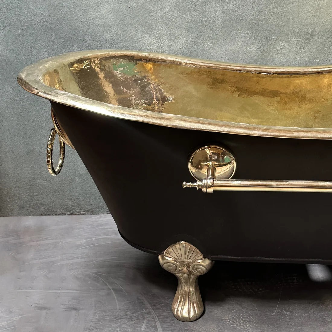 Solid Brass Black Clawfoot Bathtub