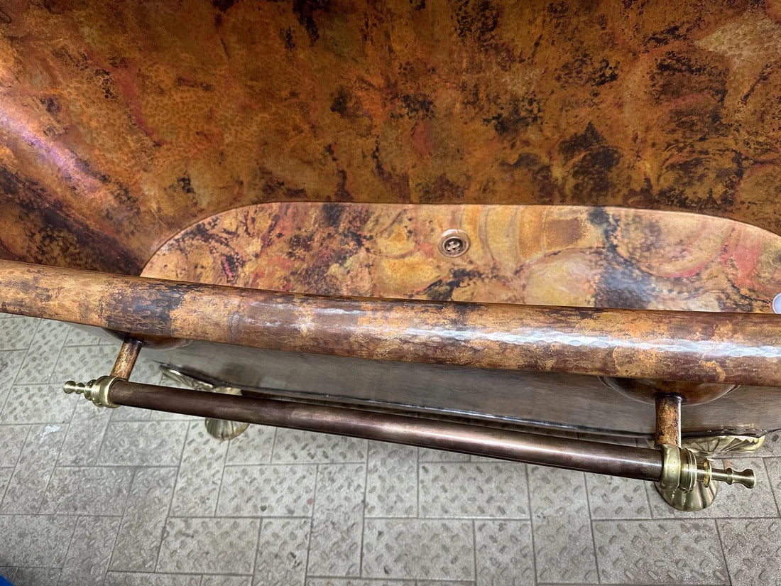 Antique Copper Clawfoot Bathtub – Handcrafted Solid Copper Tub
