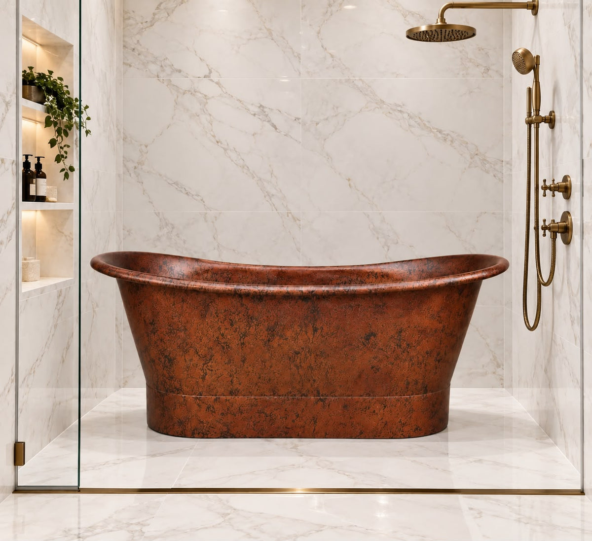 Antique Hammered Copper Bathtub