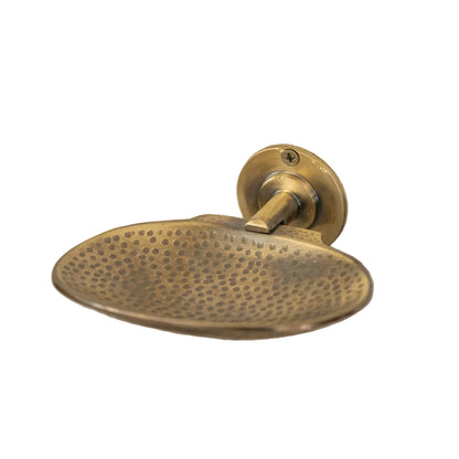 Antique Brass Wall Mounted Soap Dish – Hand-Hammered Solid Brass Holder - Brasska