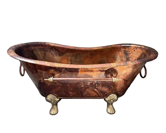 Antique Copper Clawfoot Bathtub – Handcrafted Solid Copper Tub - Brasska
