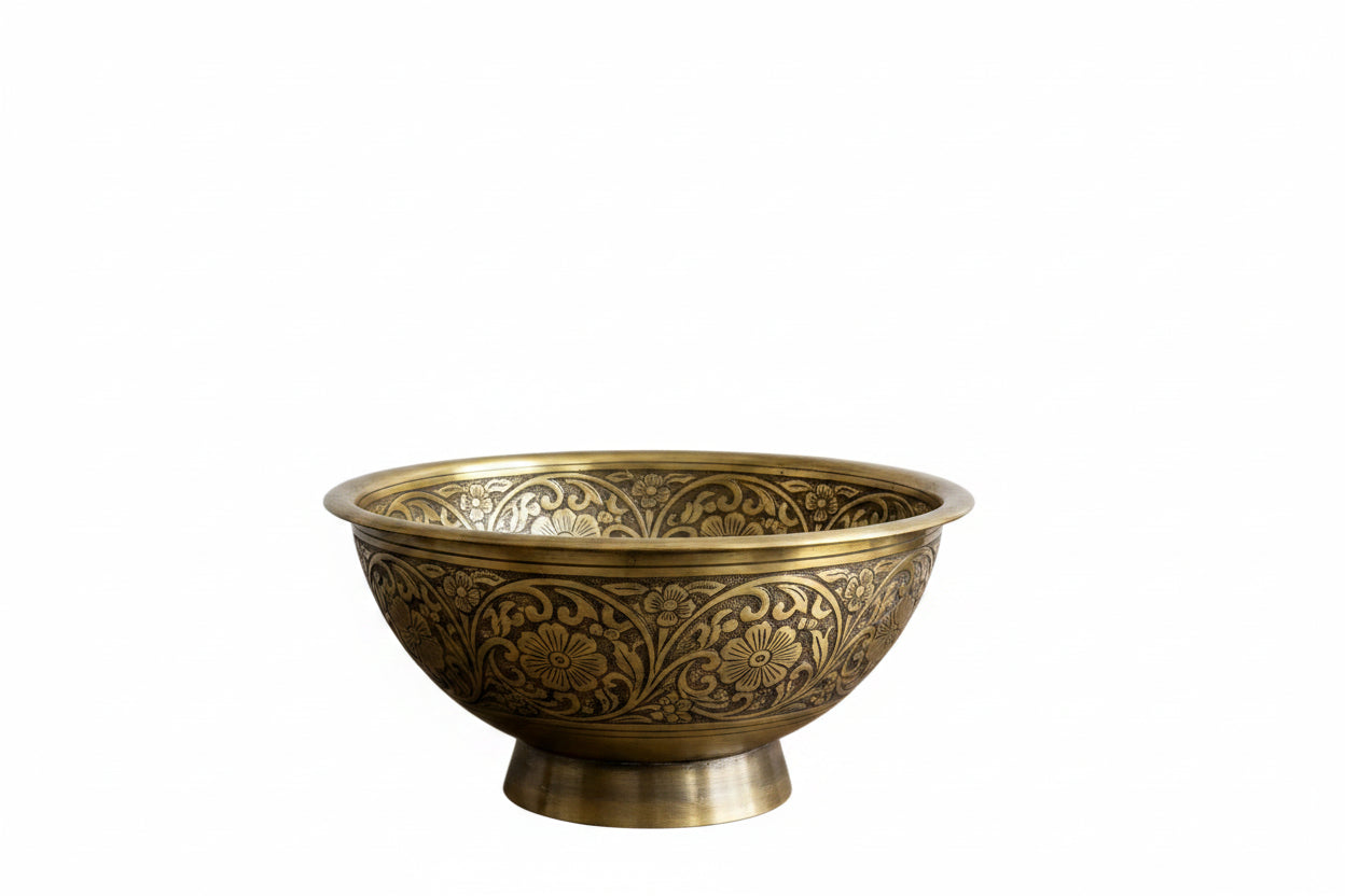 Antique Hammered Brass Vessel Sink Top Mount Bathroom Vanity - Brasska