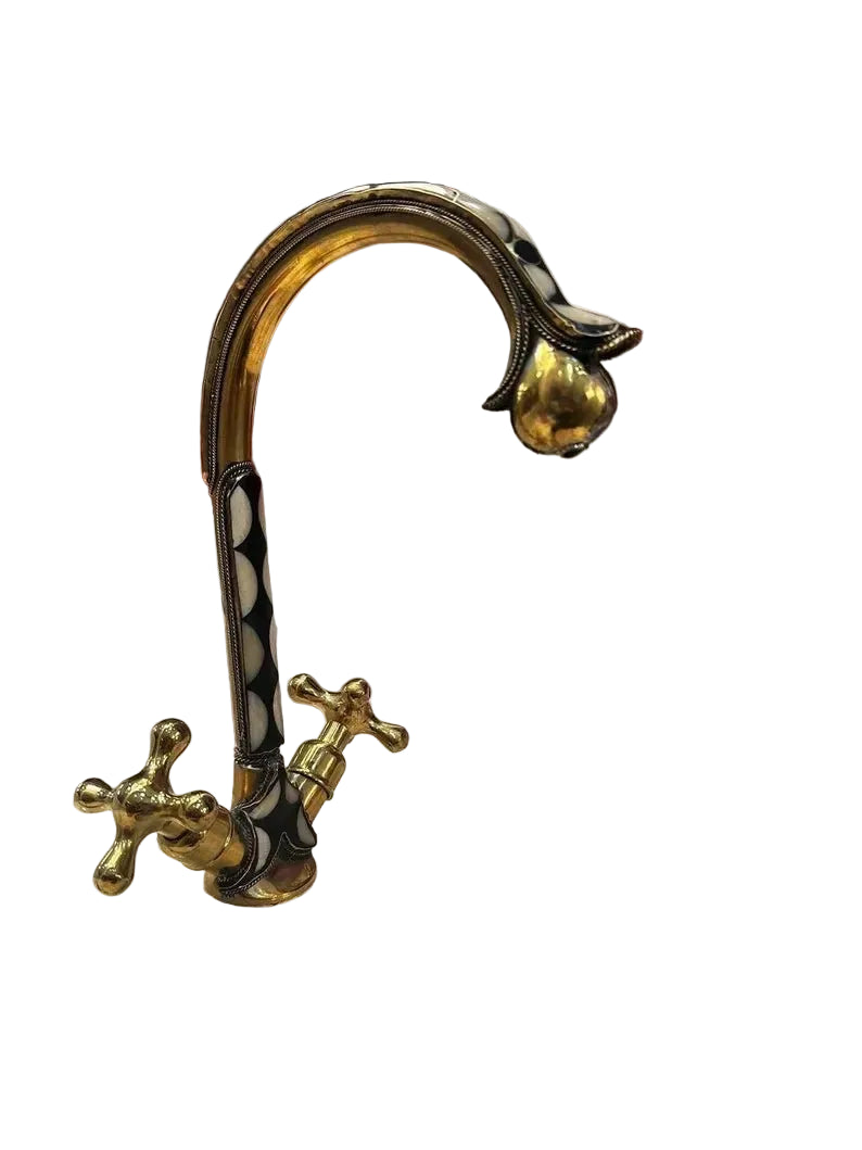 Artisan Brass Bathroom Faucet – Double Handle - Brasska