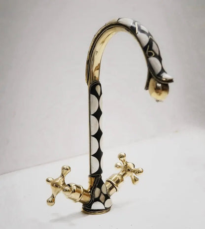 Artisan Brass Bathroom Faucet – Double Handle - Brasska