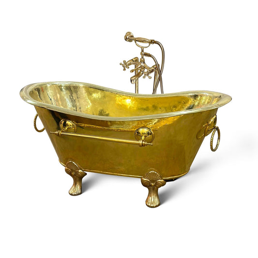 Artisanal Clawfoot Brass Bathtub - Brasska