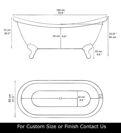 Artisanal Clawfoot Brass Bathtub - Brasska