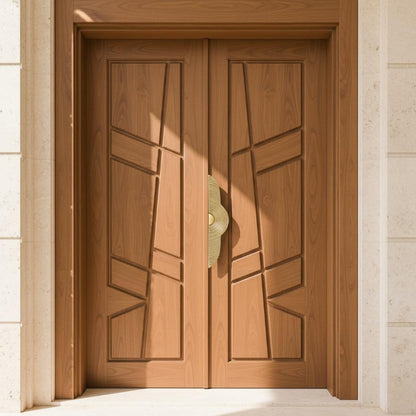 Luxury Brass Door Pull Handles – Modern Geometric Design, Handcrafted Solid Brass for Main Door or Interior Entry