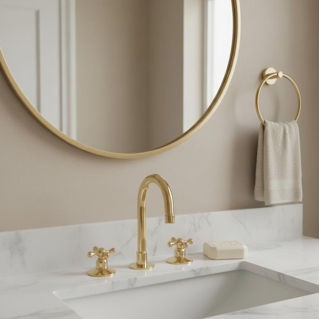 Brass 3-Piece Deck-Mount Faucet - Brasska