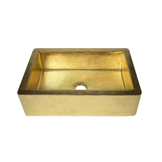Brass Single Basin Farmhouse Kitchen sink-Lira - Brasska