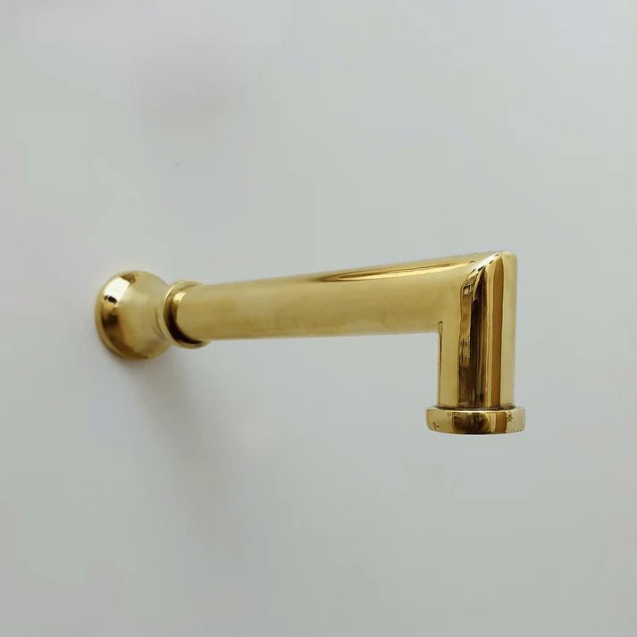 Brasska Unlacquered Brass Shower System with Tub Spout and Round Rainfall Shower Head - Brasska