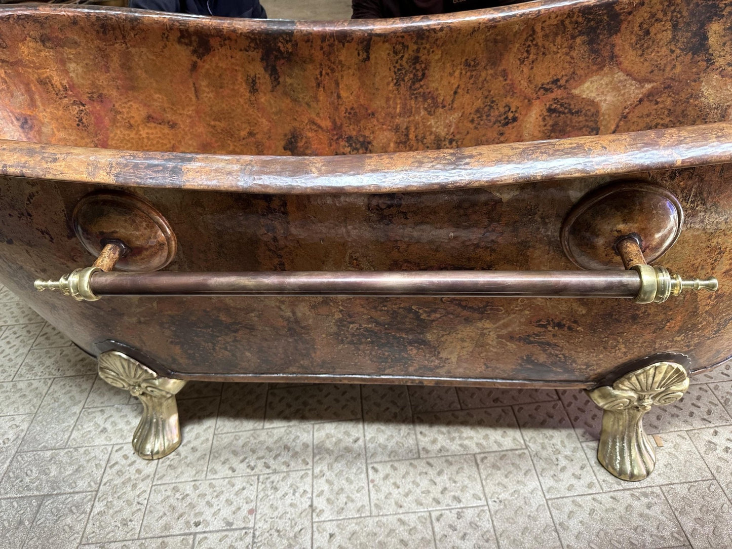 Clawfoot Copper Bathtub, Copper Soaking Tub With Patina Finish - Brasska