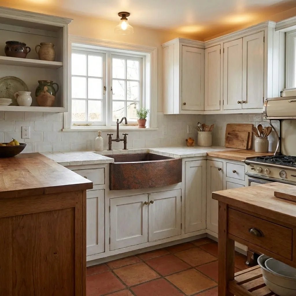 Copper Farmhouse Sink, Rounded Front Single Well-Daxa - Brasska