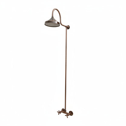 Copper Indoor and outdoor Shower System High Pressure with Round Shower Head - Brasska