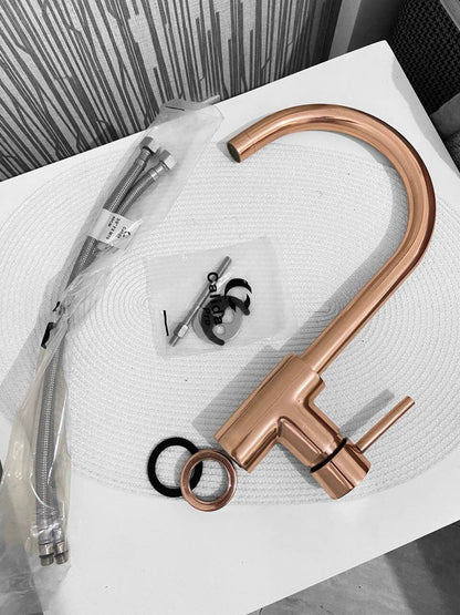 Copper Kitchen Mixer Tap Single Handle - Brasska