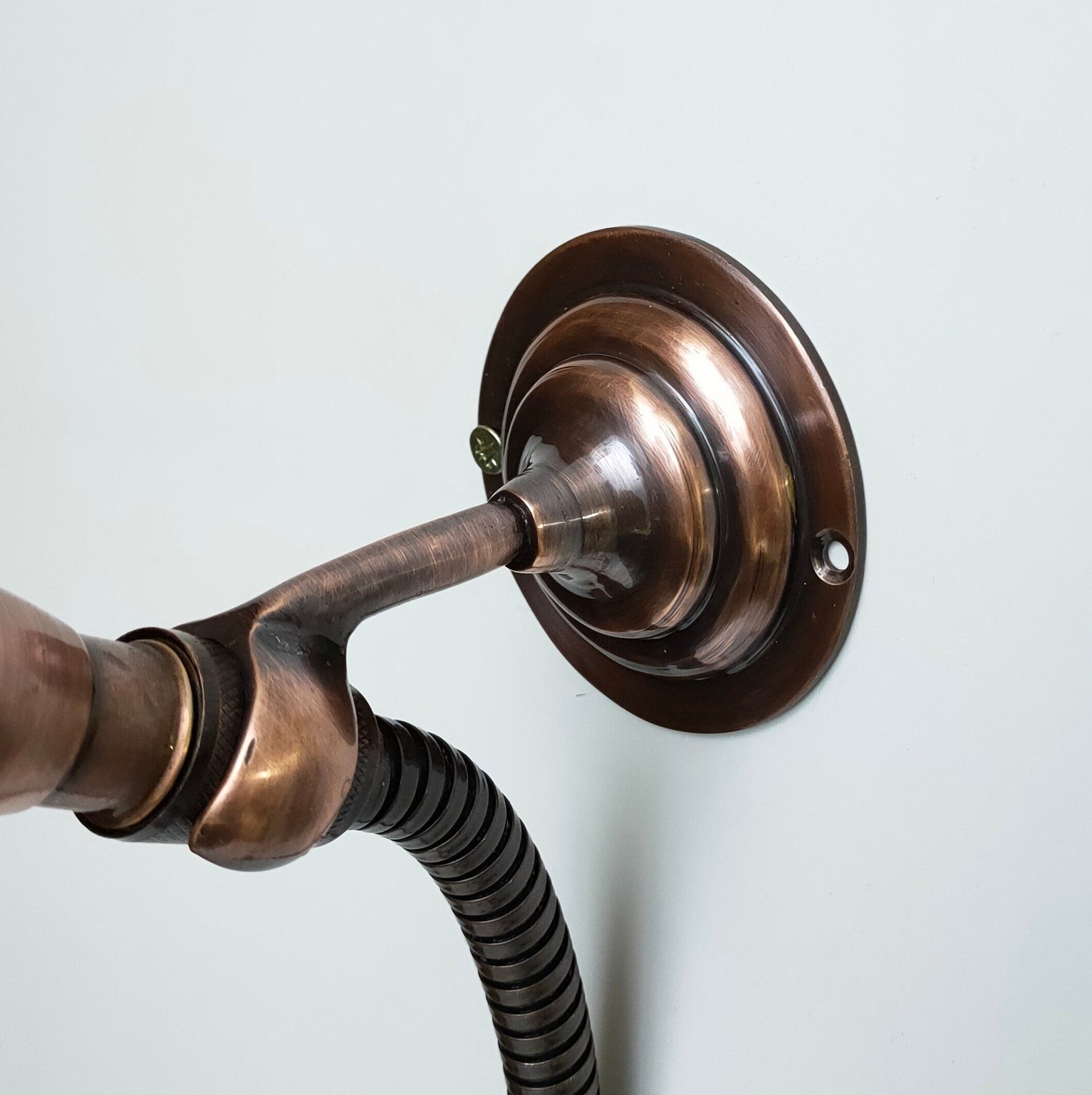Copper Shower Mixer, 8" Round Copper Shower head and Hand Shower - Brasska