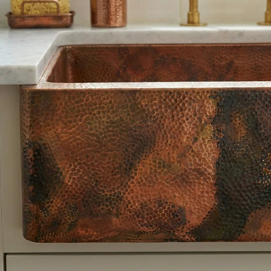 Copper Single Bowl Farmhouse Kitchen Sink-Jaxon - Brasska