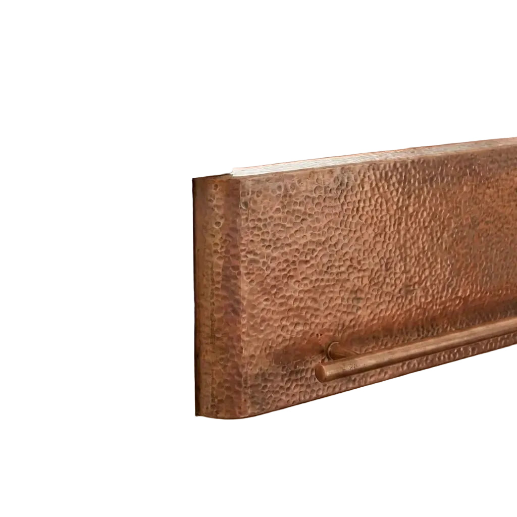 Copper Sink Hammered Front Apron With Towel Bar-Bryn - Brasska