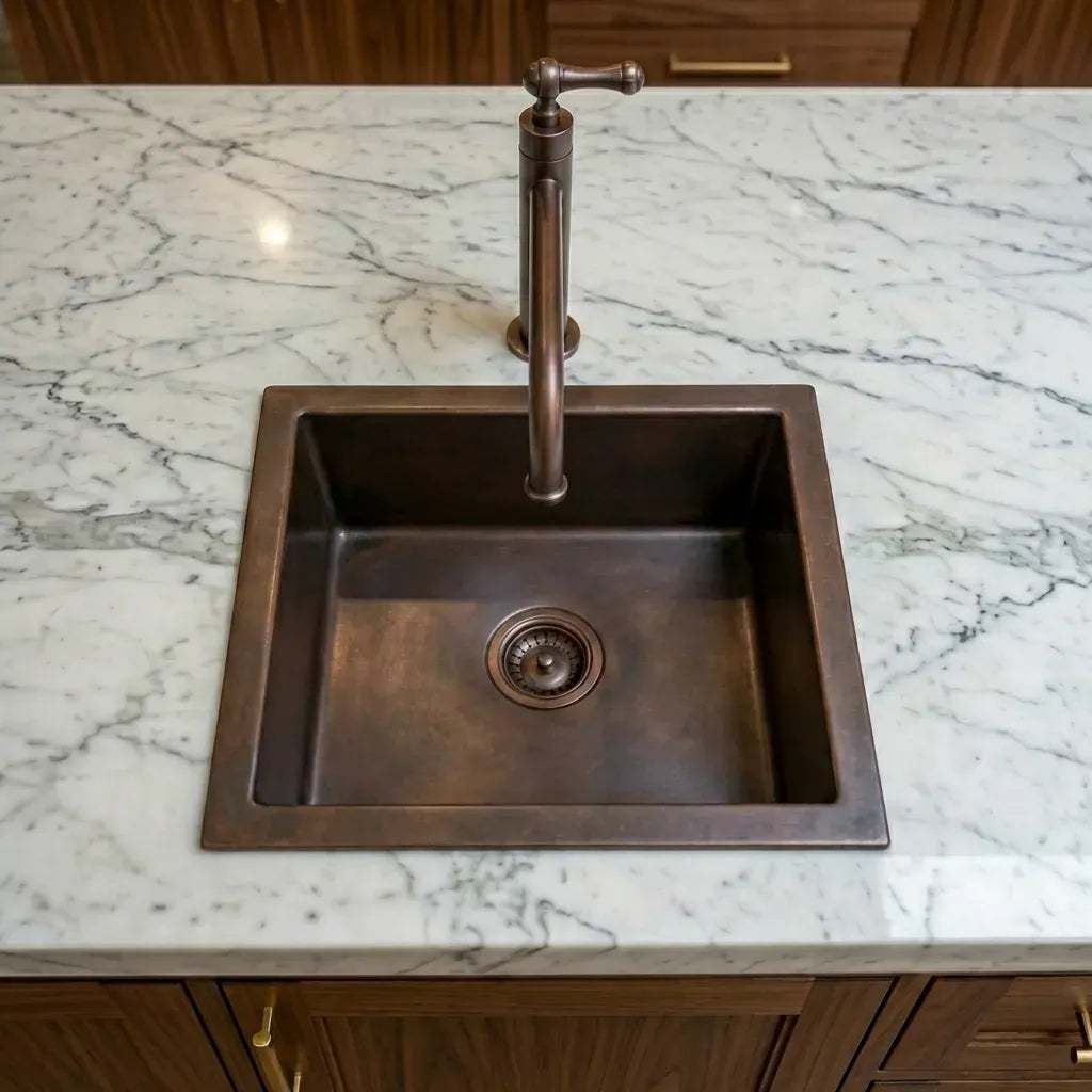 Undermount Aged Copper Kitchen Bar Sink Various Sizes