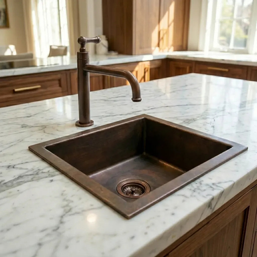 Undermount Aged Copper Kitchen Bar Sink Various Sizes