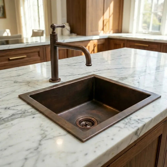 Undermount Aged Copper Kitchen Bar Sink Various Sizes