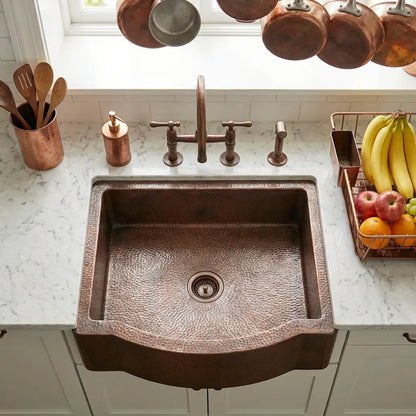 Single Basin Patina Copper Farmhouse Sink - Grande